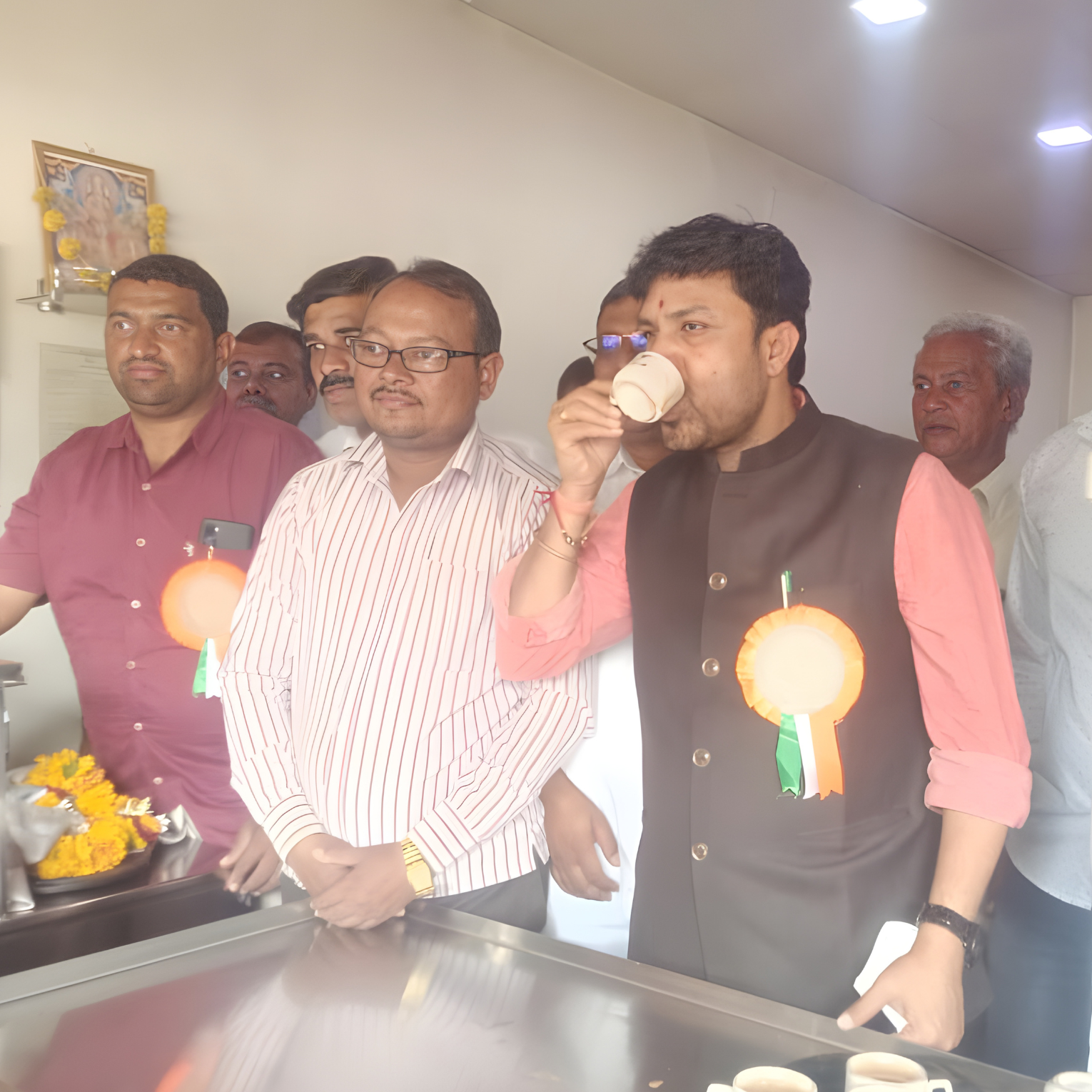 Respected spiritual leader visiting Nandini Tea